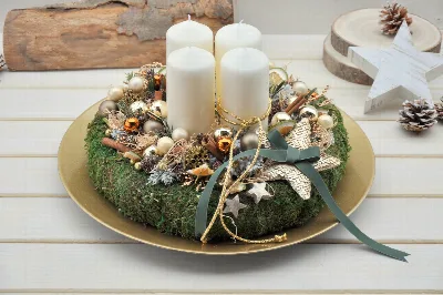 Adventný podnos so sviečkami