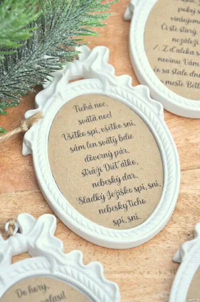 Závesné minirámiky s koledami, sada 4kusov