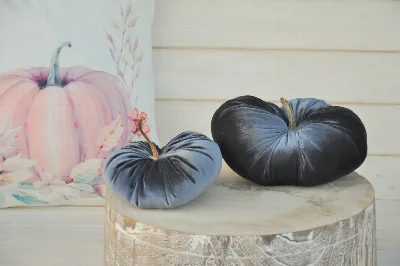 Zamatové tekvičky Klementínky, deluxe lesklé, sada 2kusov